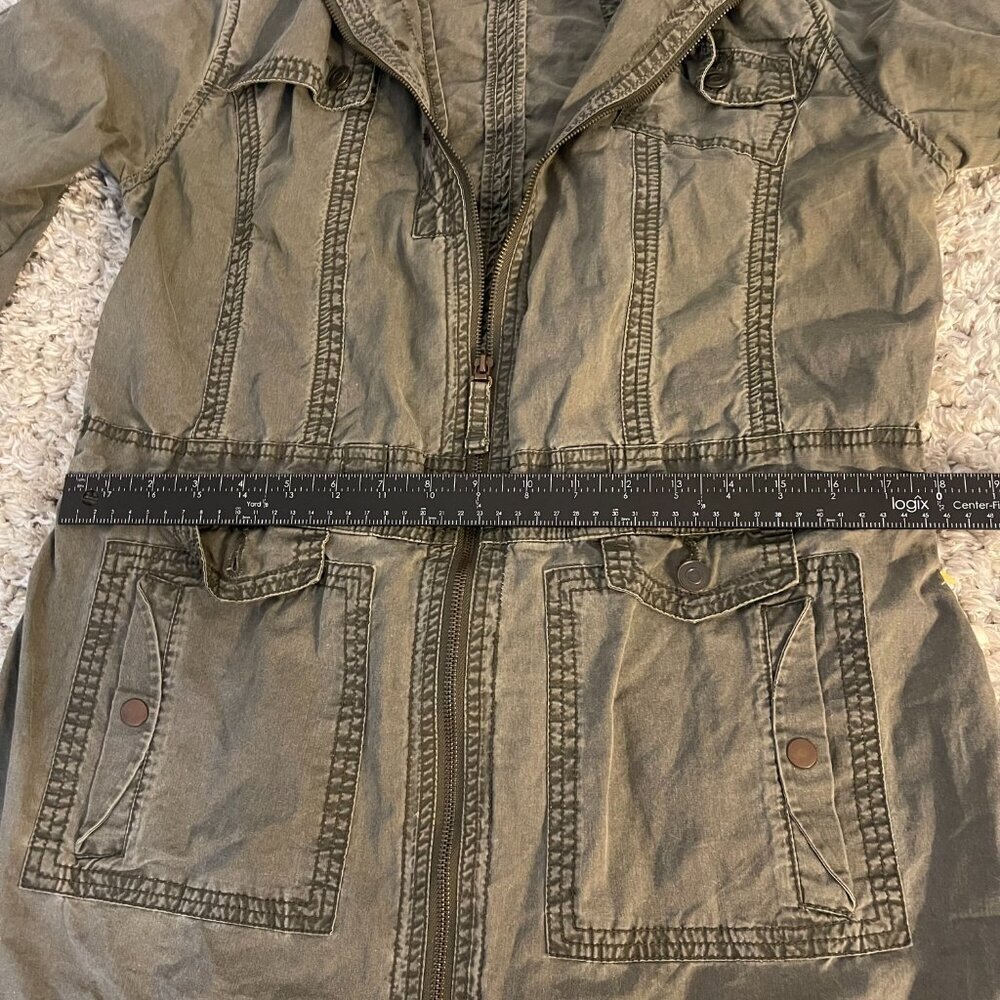 KUT From The Kloth Olive Utility Jacket Hooded Size M - Picture 5 of 9